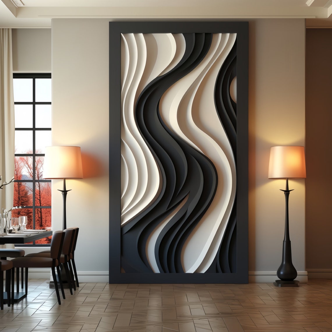 Home Decor Vision Board - xx-Wave Strip Decorative Wooden Wall Art