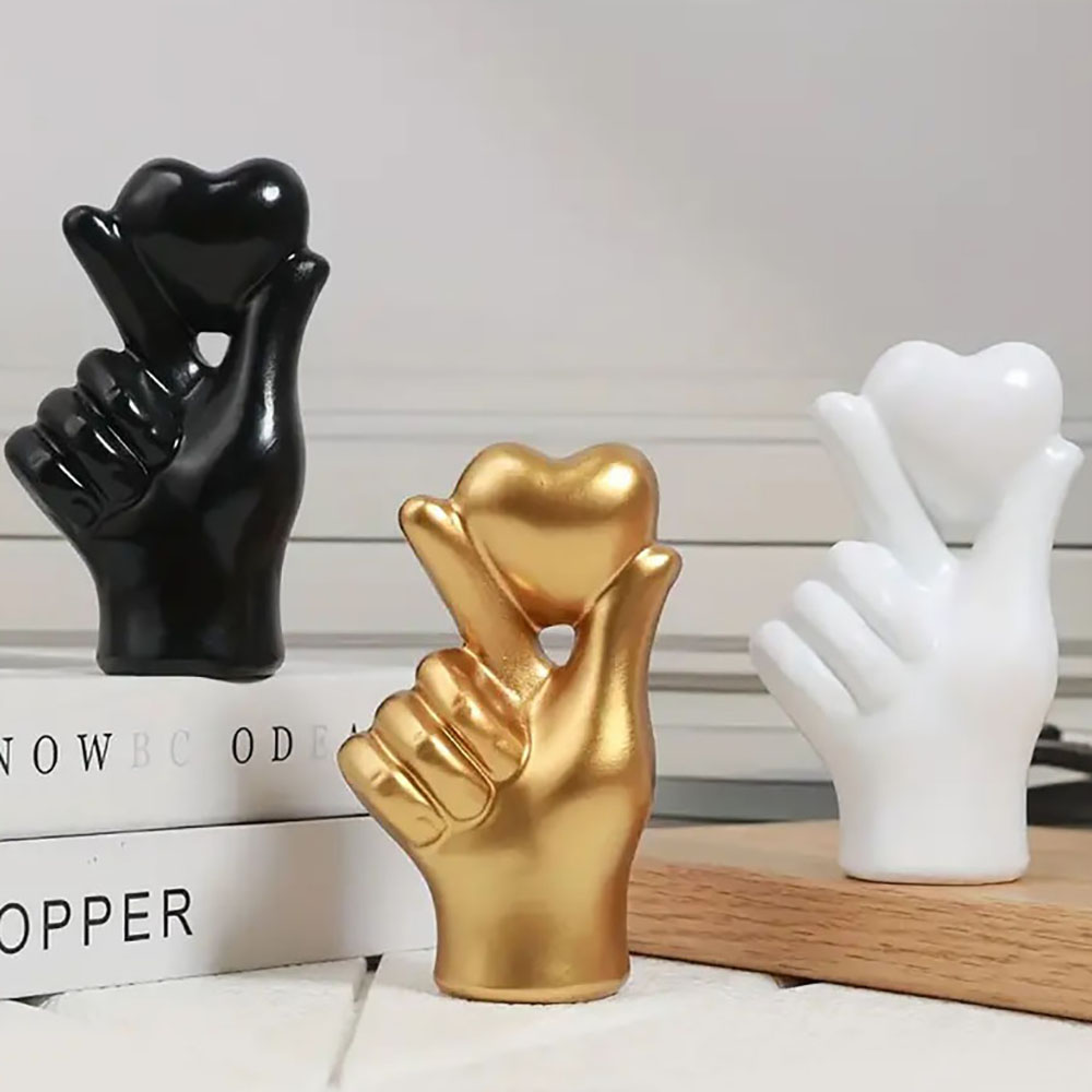 Home Decor Y2K - Heart Hand Gesture Statues Sculptures Luxury