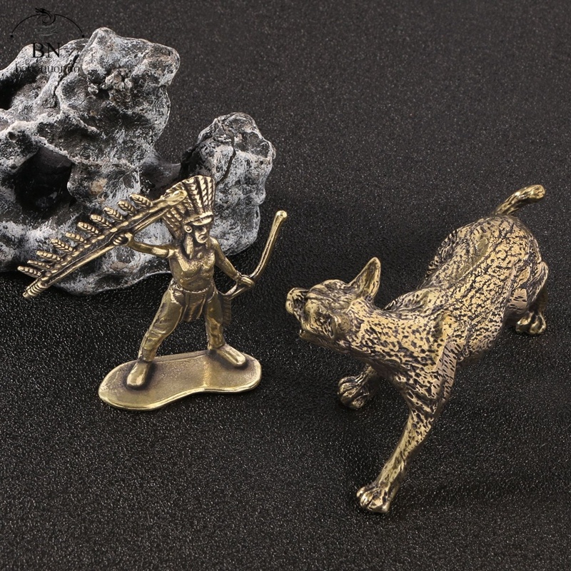Home Decor Quirky - Mayan Indian warriors Sculpture Statue Brass