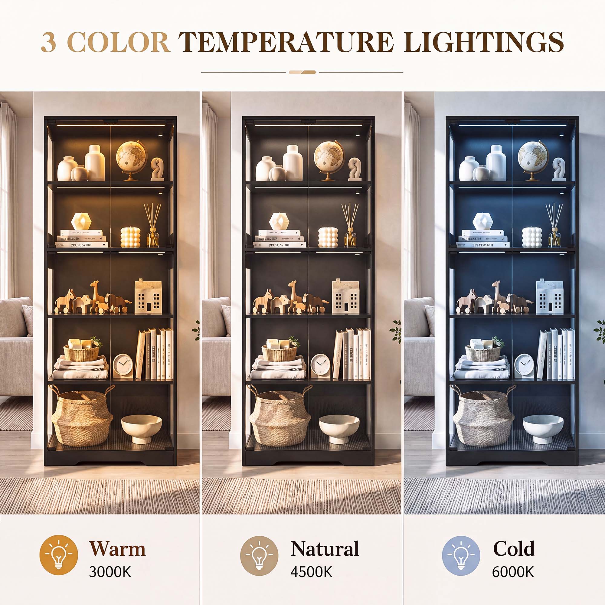 TCGBKAF 5‑Tier Display Cabinet - Home Decor Lamp 评论和价格