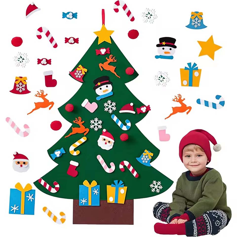 Kids DIY Felt Xmas Tree Set Ch - Home Decor Diy Ideas 评论和价格