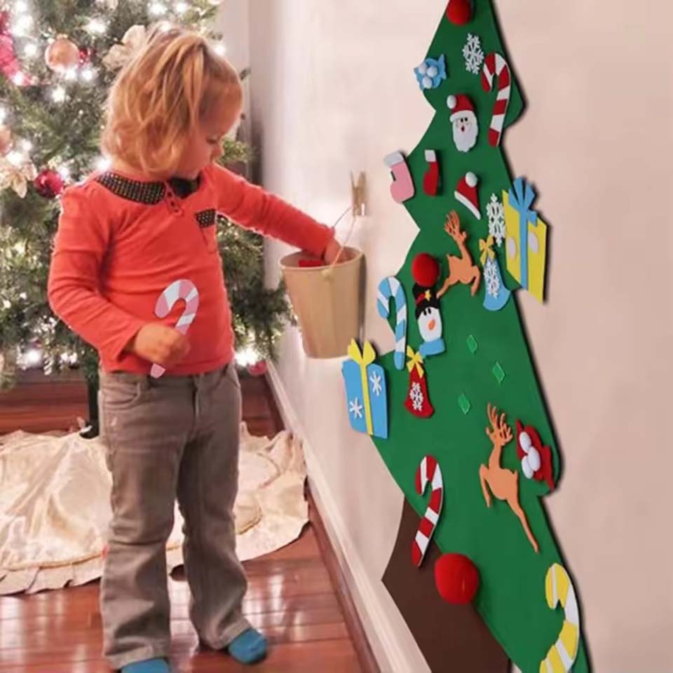 Kids DIY Felt Xmas Tree Set Ch - Home Decor Diy Ideas 评论和价格