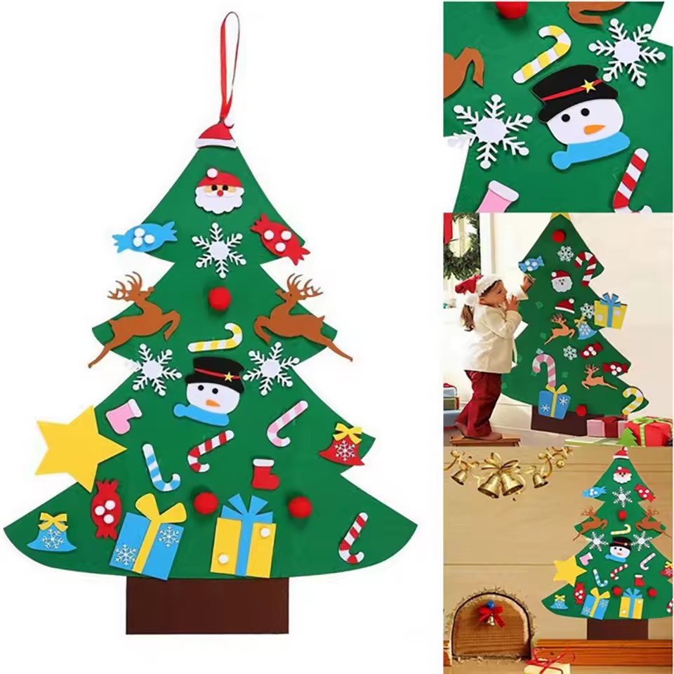Kids DIY Felt Xmas Tree Set Ch - Home Decor Diy Ideas 评论和价格