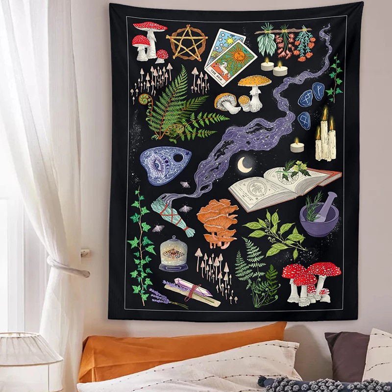 Psychedelic Mushroom Tapestry  - Aesthetic Tapestry 评论和价格