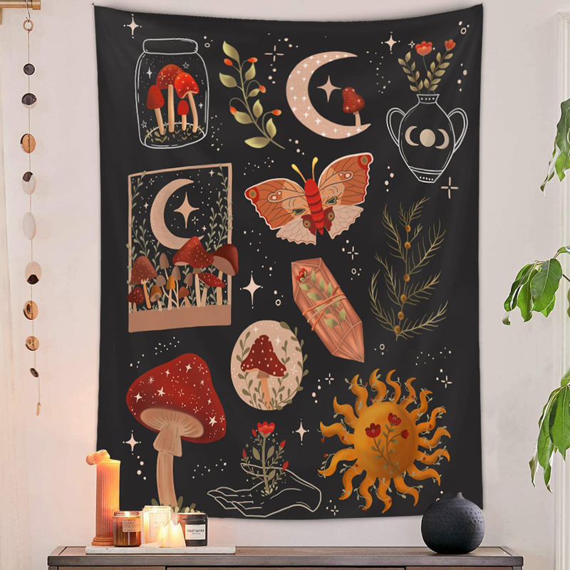 Psychedelic Mushroom Tapestry  - Aesthetic Tapestry 评论和价格