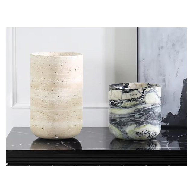 Customized Natural Marble Vase - Home Decor Vase With Flowers 评论和价格