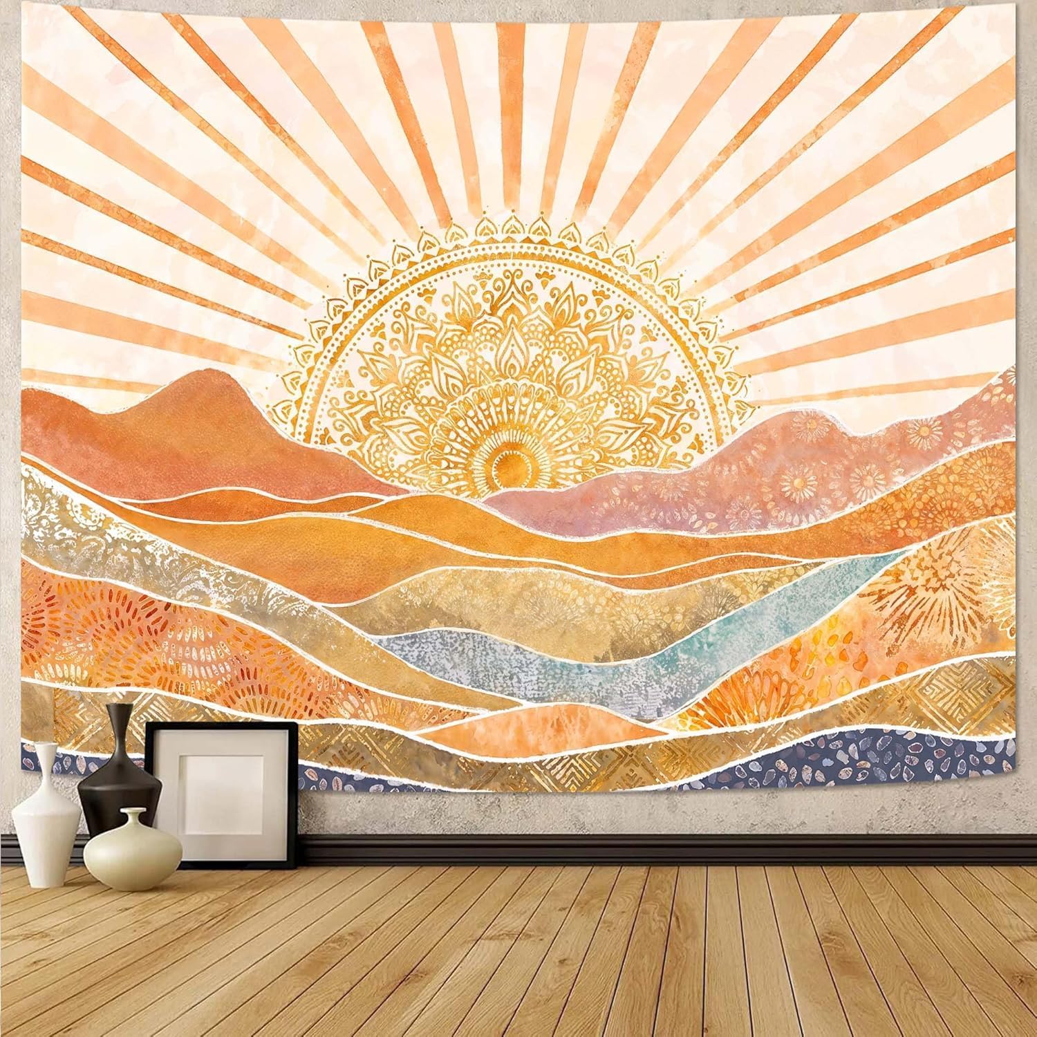 Aesthetic Boho Sun Mountain Ta - Aesthetic Tapestry 评论和价格