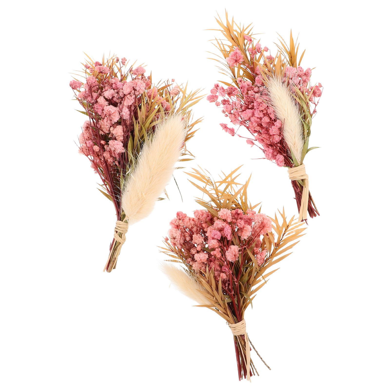 3Pcs Mini Dried Floral Bouquet - Home Decor Vase With Flowers 评论和价格
