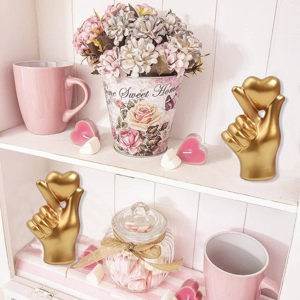 Heart Hand Gesture Statues Scu - Home Decor Y2K 评论和价格