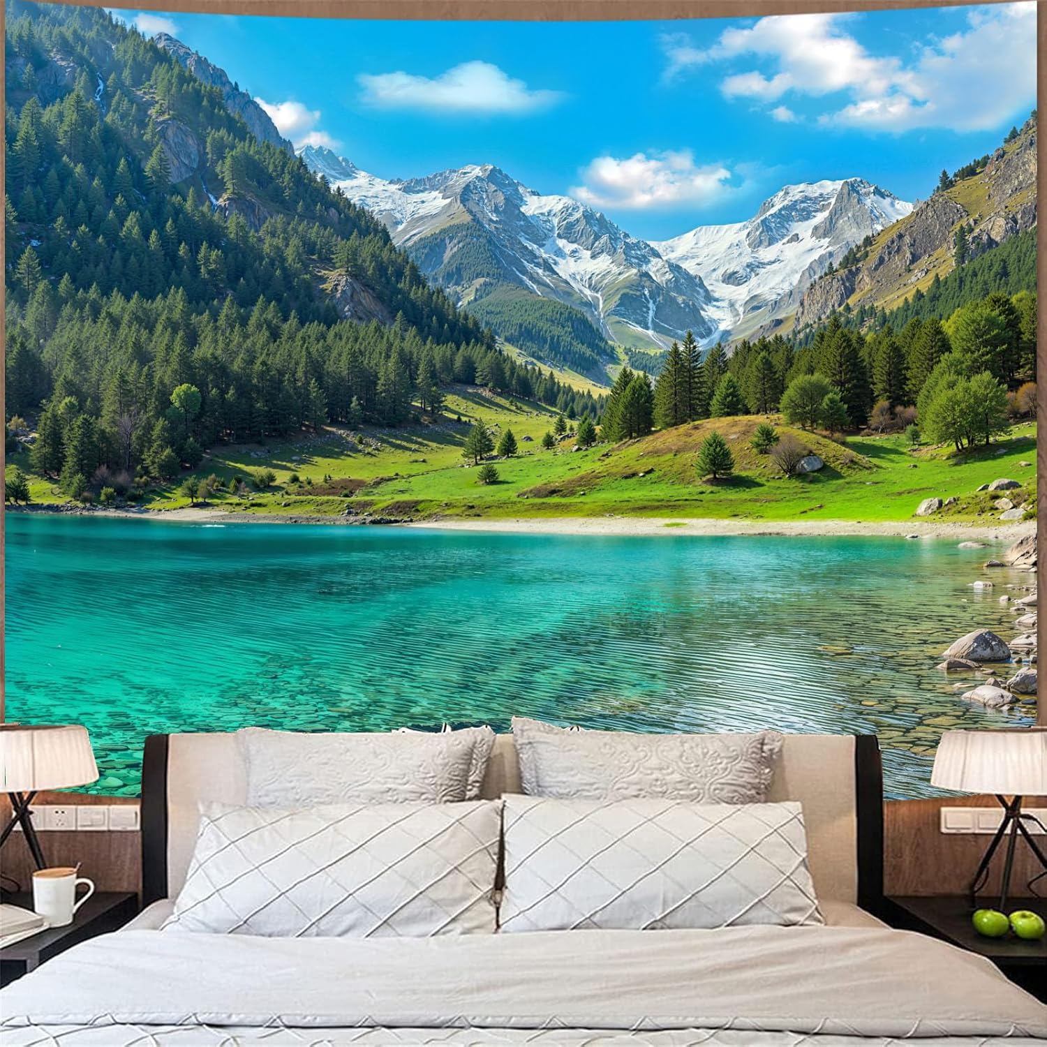 Nature Forest Mountain Tapestr - Aesthetic Tapestry 评论和价格