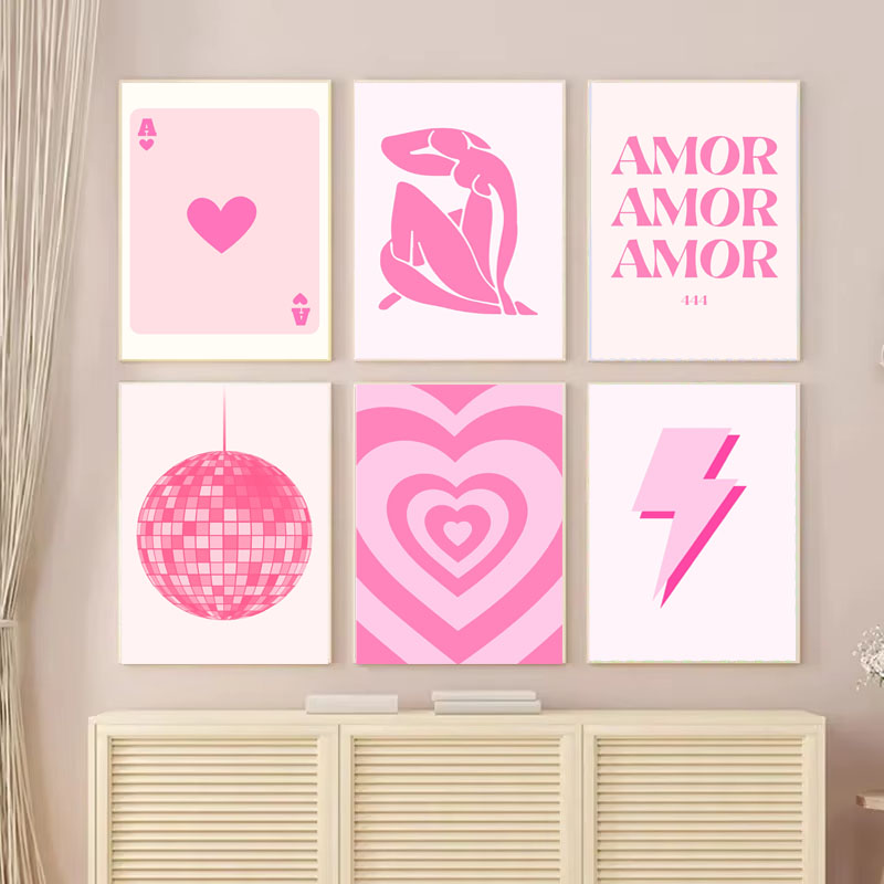 1pc Canvas painting  Pink Mati - Home Decor Y2K 评论和价格