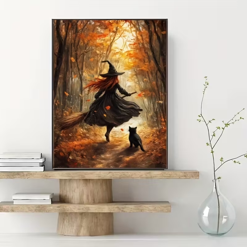Retro Alloween Autumn Witch On - Home Decor Quirky 评论和价格