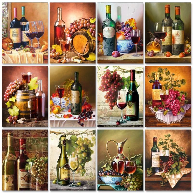 RUOPOTY Wine Painting By Numbe - Home Decor Diy Ideas 评论和价格