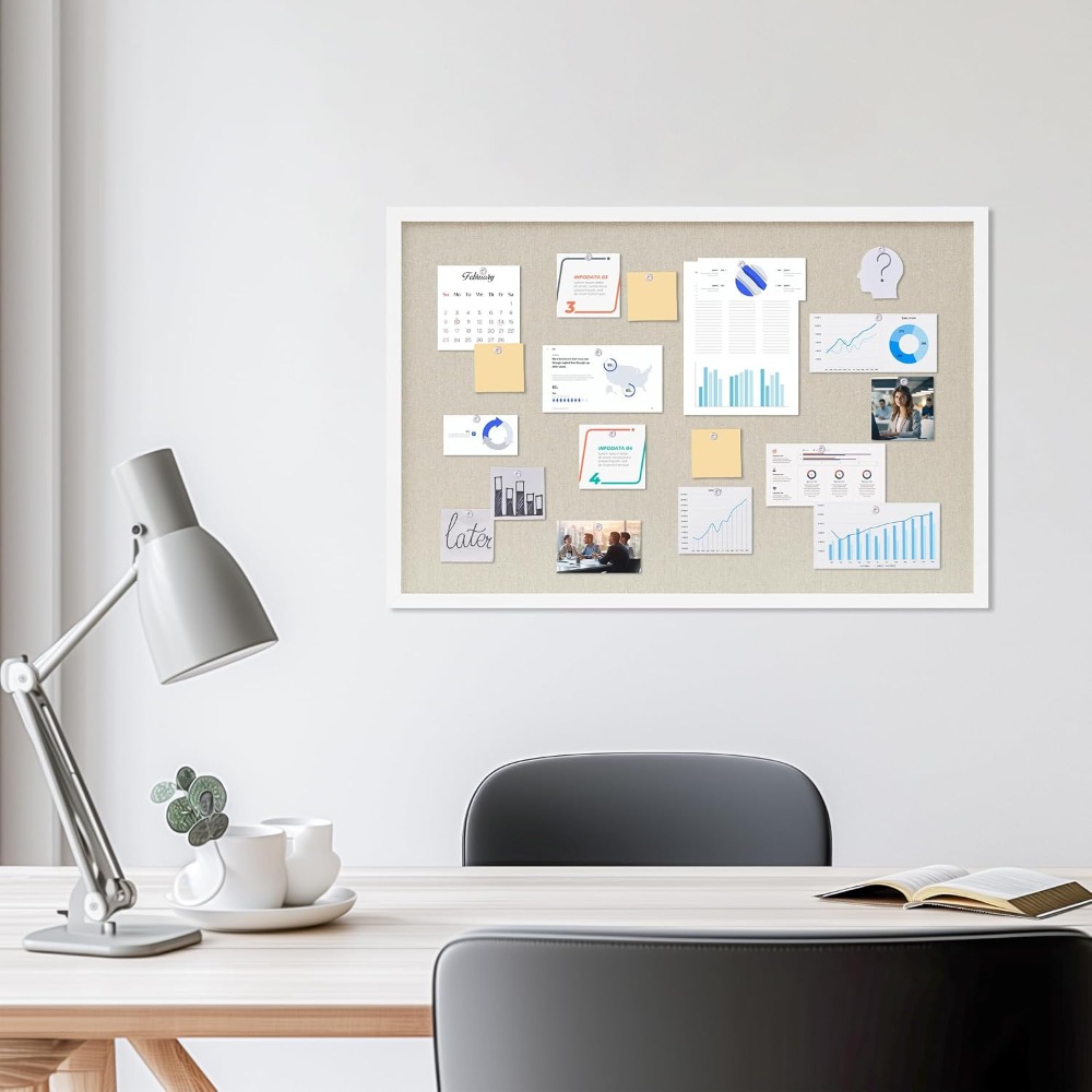 Cork Board 30x20 Inches Linen  - Home Decor Vision Board 评论和价格
