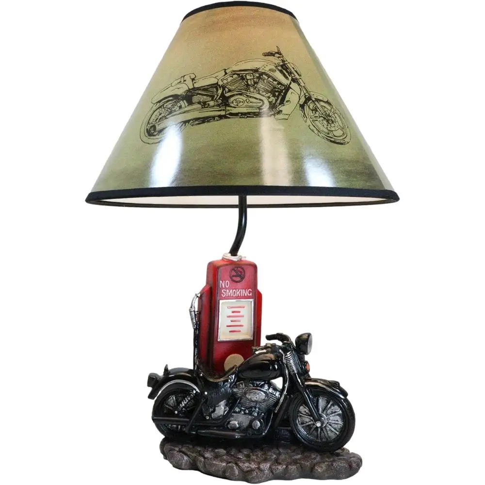 Vintage Retro Black Motorcycle - Home Decor Lamp 评论和价格