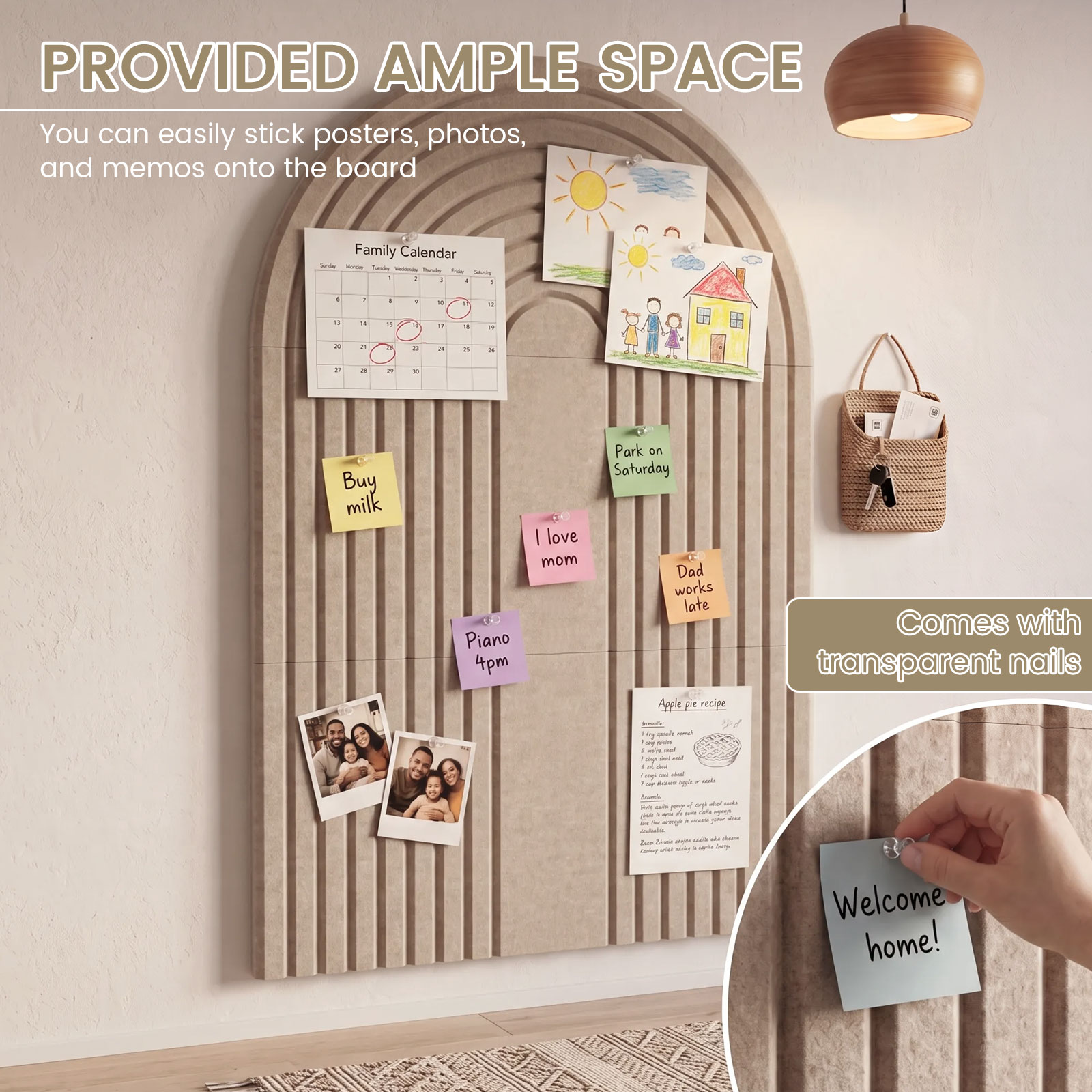 Large Arched Felt Bulletin Boa - Home Decor Vision Board 评论和价格