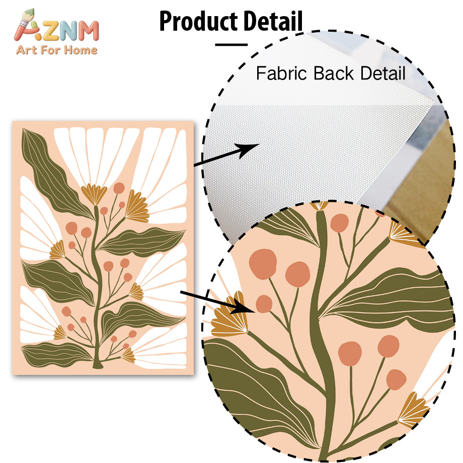 AZNM Boho Floral Canvas Wall A - Home Decor Vase With Flowers 评论和价格