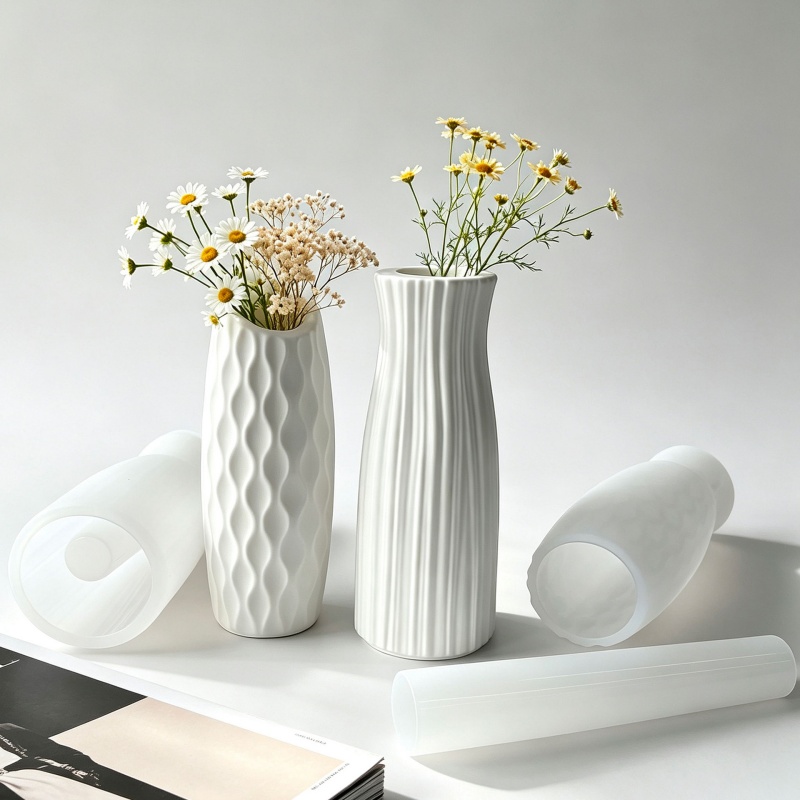 DIY Flat/Bevel Opening Vase Pl - Home Decor Vase With Flowers 评论和价格