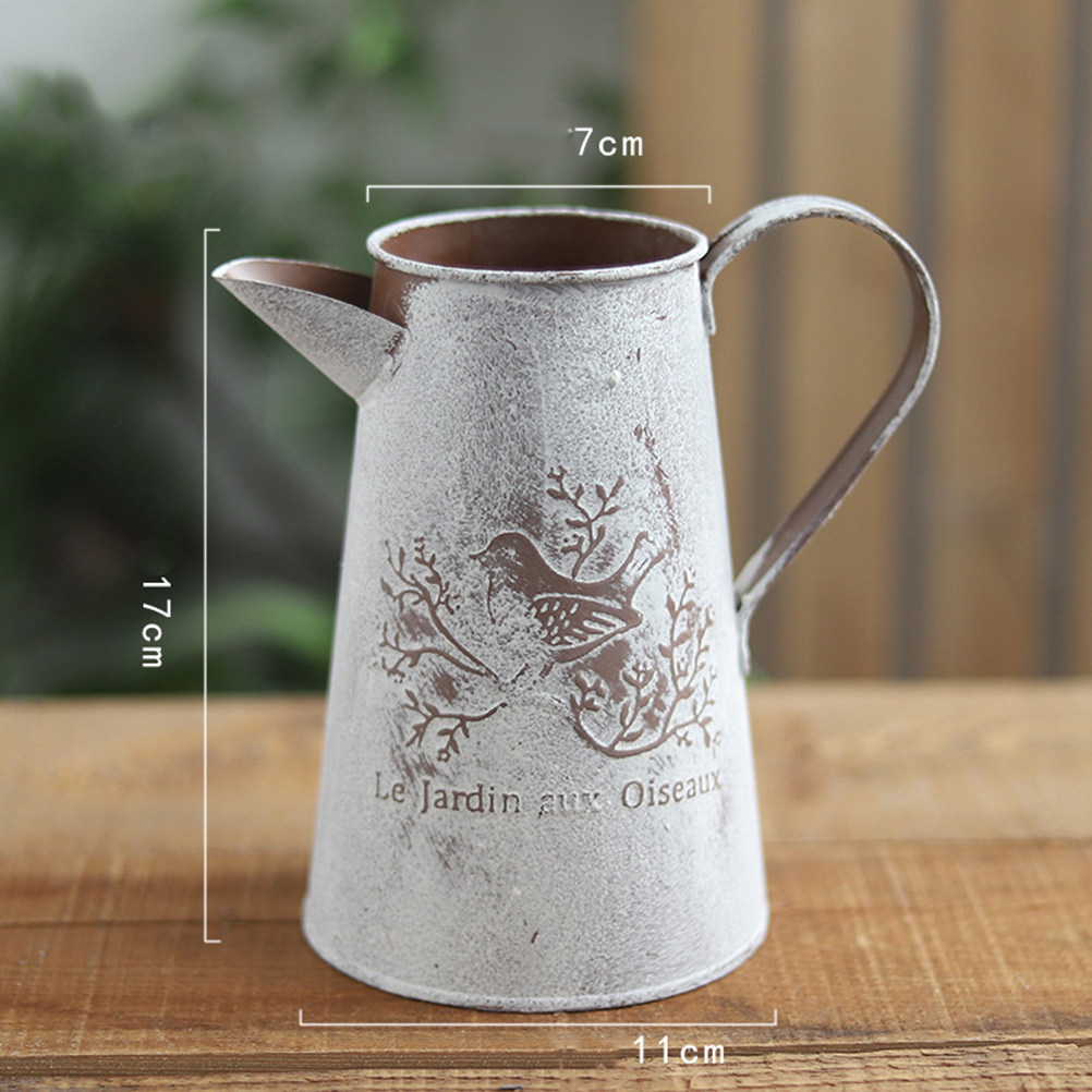 Garden Tin Bucket Vintage Flow - Home Decor Vase With Flowers 评论和价格