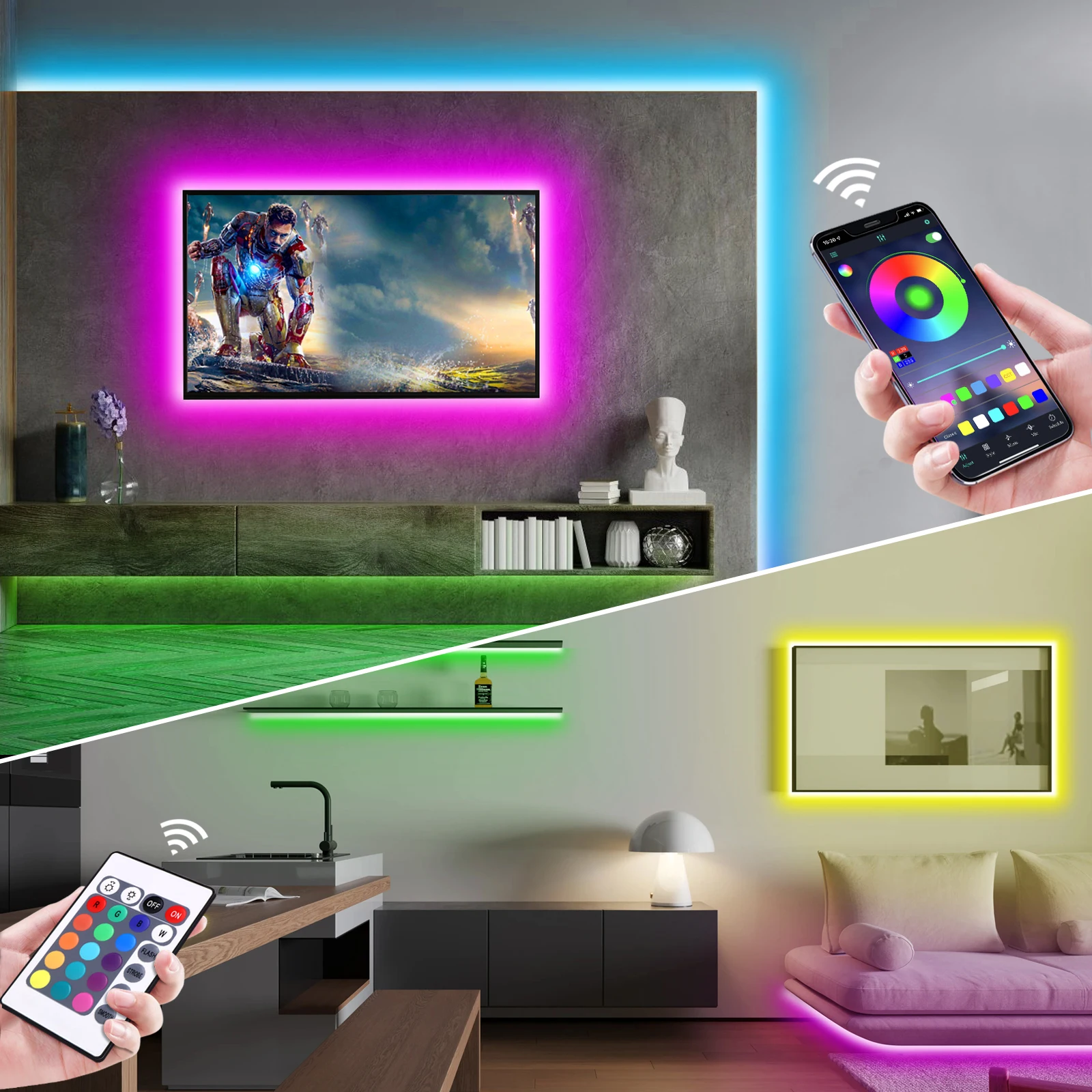 1-5m RGB LED Neon Strip Light  - Home Decor Lamp 评论和价格